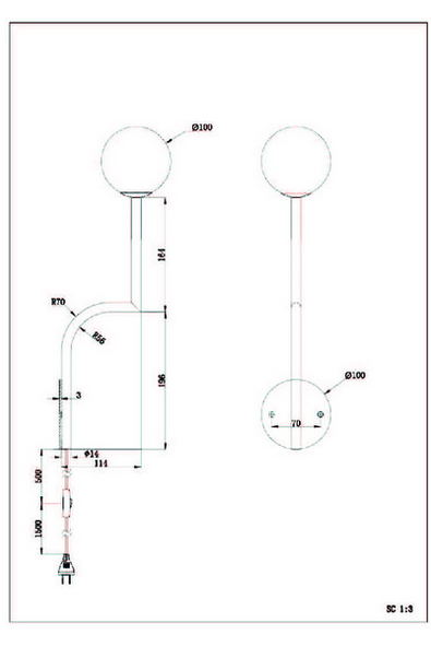 lampa ścienna, kinkiet Pholc