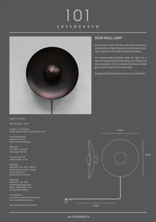 lampa ścienna, kinkiet  101Copenhagen