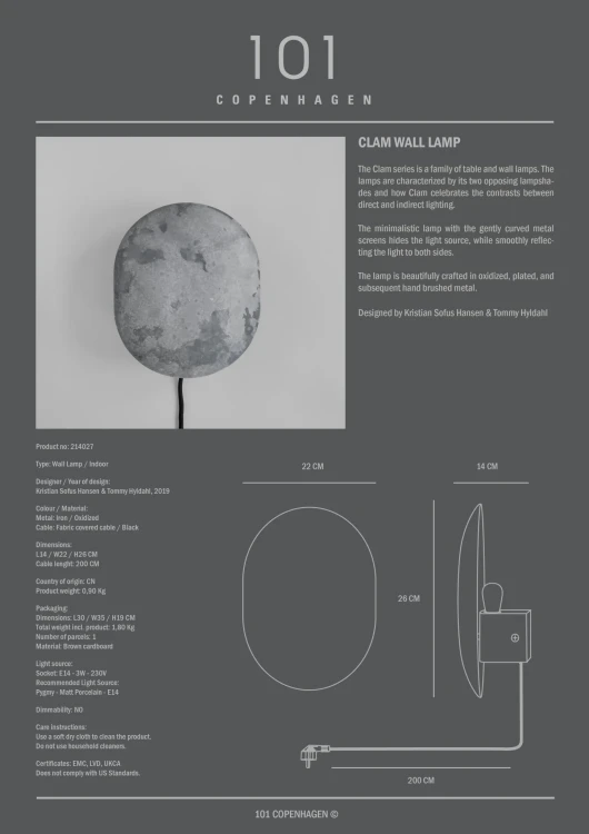 lampa  wisząca, kinkiet  101Copenhagen
