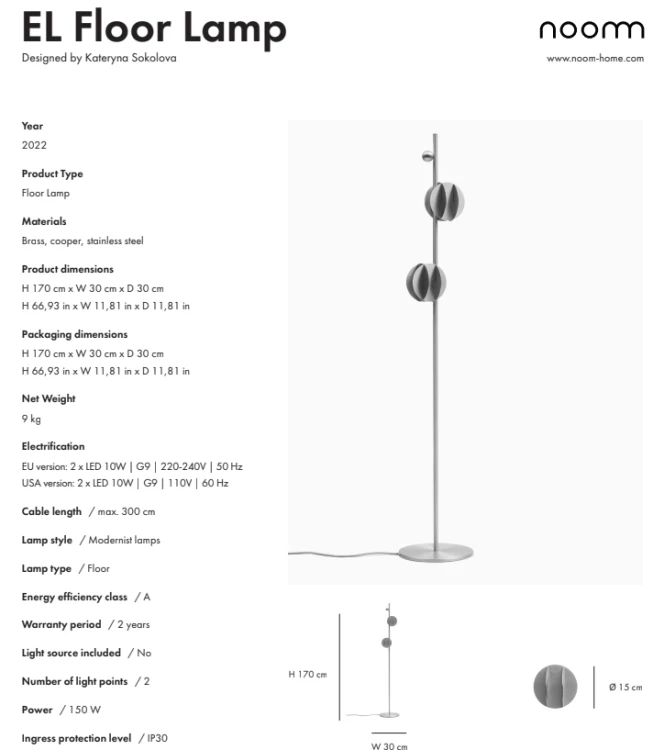 lampa podłogowa, lampa Noom