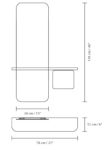 lustro, lustro z półką Umage