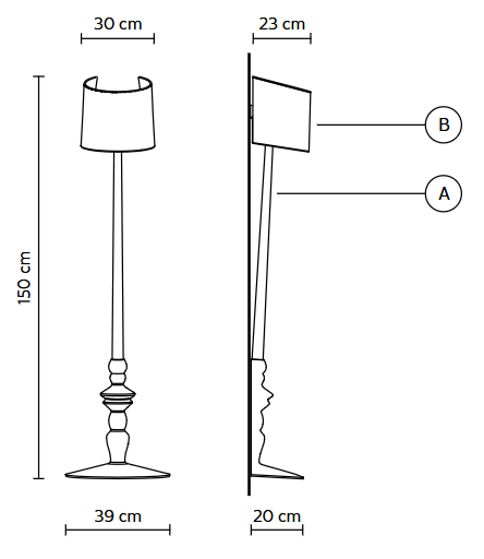 lampa  podłogowa, lampa  Karman