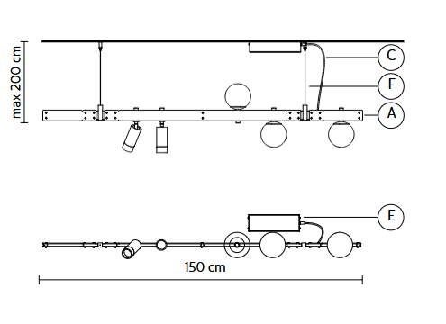 lampa wisząca, lampa sufitowa  Karman