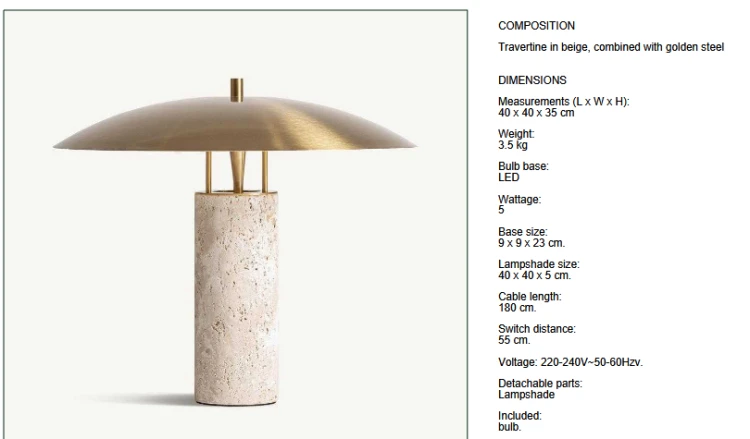 lampa stołowa, lampa Vical